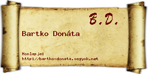 Bartko Donáta névjegykártya